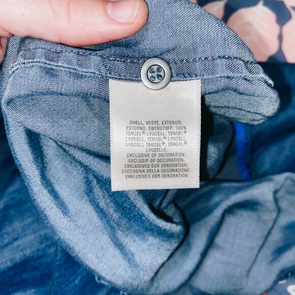 Anthropologie Stitched Chambray Vest By Holding Horses Size S - Picture 4 of 5